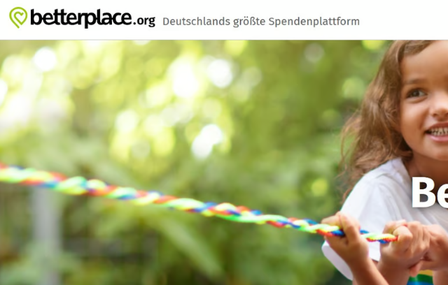 Spendenaktion über betterplace